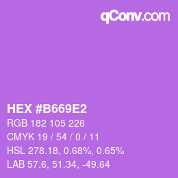 Color code: HEX #B669E2 | qconv.com