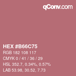 カラーコード: HEX #B66C75 | qconv.com