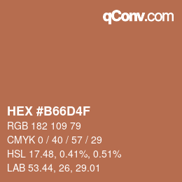 Color code: HEX #B66D4F | qconv.com