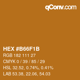 颜色代码: HEX #B66F1B | qconv.com