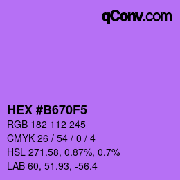Color code: HEX #B670F5 | qconv.com