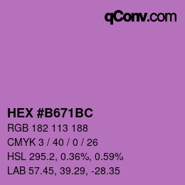 Farbcode: HEX #B671BC | qconv.com