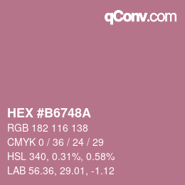 Color code: HEX #B6748A | qconv.com