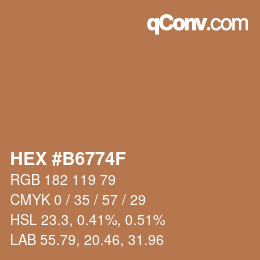 Color code: HEX #B6774F | qconv.com