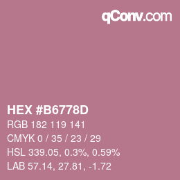 Código de color: HEX #B6778D | qconv.com