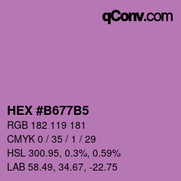 颜色代码: HEX #B677B5 | qconv.com