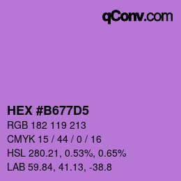 颜色代码: HEX #B677D5 | qconv.com