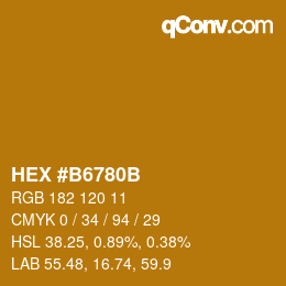 颜色代码: HEX #B6780B | qconv.com