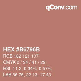 Color code: HEX #B6796B | qconv.com