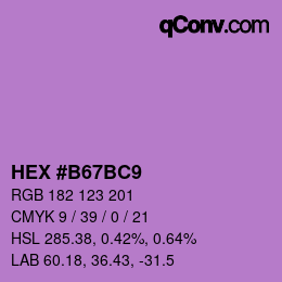 Color code: HEX #B67BC9 | qconv.com