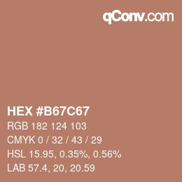Color code: HEX #B67C67 | qconv.com