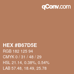 Color code: HEX #B67D5E | qconv.com