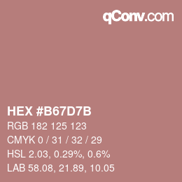 Color code: HEX #B67D7B | qconv.com