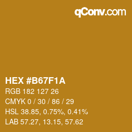 カラーコード: HEX #B67F1A | qconv.com
