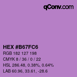 Color code: HEX #B67FC6 | qconv.com