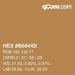 Color code: HEX #B6844D | qconv.com