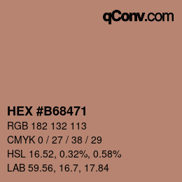 Code couleur: HEX #B68471 | qconv.com