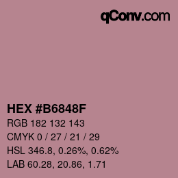 Color code: HEX #B6848F | qconv.com