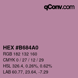 颜色代码: HEX #B684A0 | qconv.com