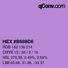 颜色代码: HEX #B688D6 | qconv.com