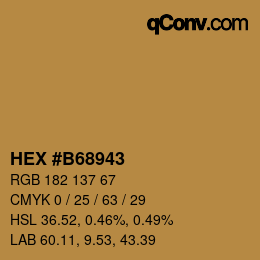 カラーコード: HEX #B68943 | qconv.com
