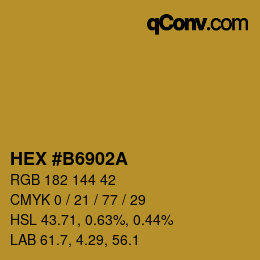 Color code: HEX #B6902A | qconv.com