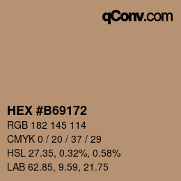Color code: HEX #B69172 | qconv.com