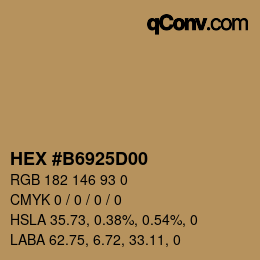 Color code: HEX #B6925D00 | qconv.com