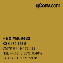 カラーコード: HEX #B69433 | qconv.com