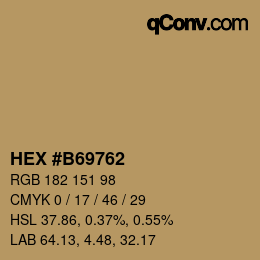 Color code: HEX #B69762 | qconv.com