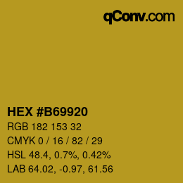 Color code: HEX #B69920 | qconv.com