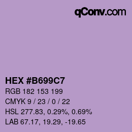 颜色代码: HEX #B699C7 | qconv.com