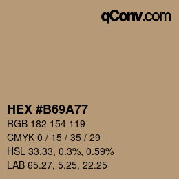 Color code: HEX #B69A77 | qconv.com