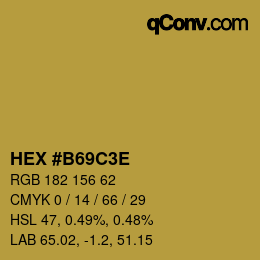 Código de color: HEX #B69C3E | qconv.com