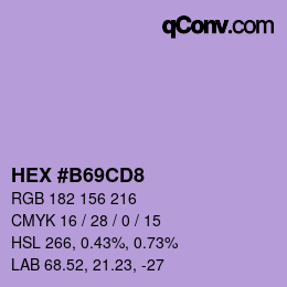 Color code: HEX #B69CD8 | qconv.com