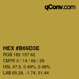 Color code: HEX #B69D3E | qconv.com