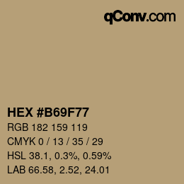 颜色代码: HEX #B69F77 | qconv.com