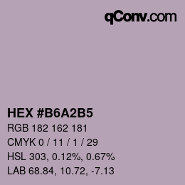カラーコード: HEX #B6A2B5 | qconv.com