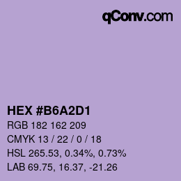 カラーコード: HEX #B6A2D1 | qconv.com