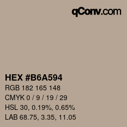 カラーコード: HEX #B6A594 | qconv.com