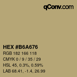 カラーコード: HEX #B6A676 | qconv.com