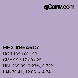 Color code: HEX #B6A6C7 | qconv.com