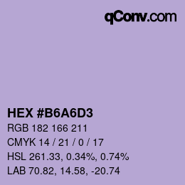 Farbcode: HEX #B6A6D3 | qconv.com