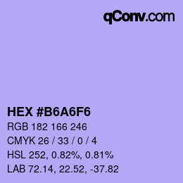 カラーコード: HEX #B6A6F6 | qconv.com