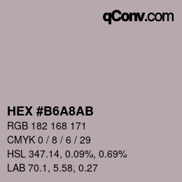 Color code: HEX #B6A8AB | qconv.com