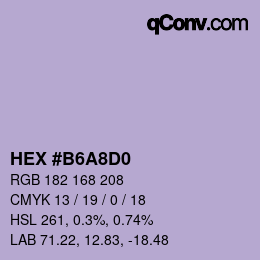 カラーコード: HEX #B6A8D0 | qconv.com