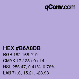 カラーコード: HEX #B6A8DB | qconv.com