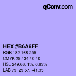 Color code: HEX #B6A8FF | qconv.com