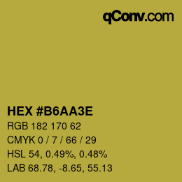 Color code: HEX #B6AA3E | qconv.com