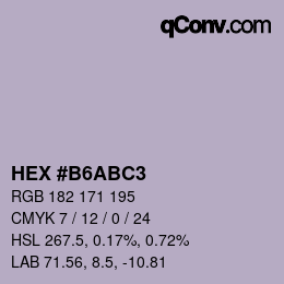 Color code: HEX #B6ABC3 | qconv.com